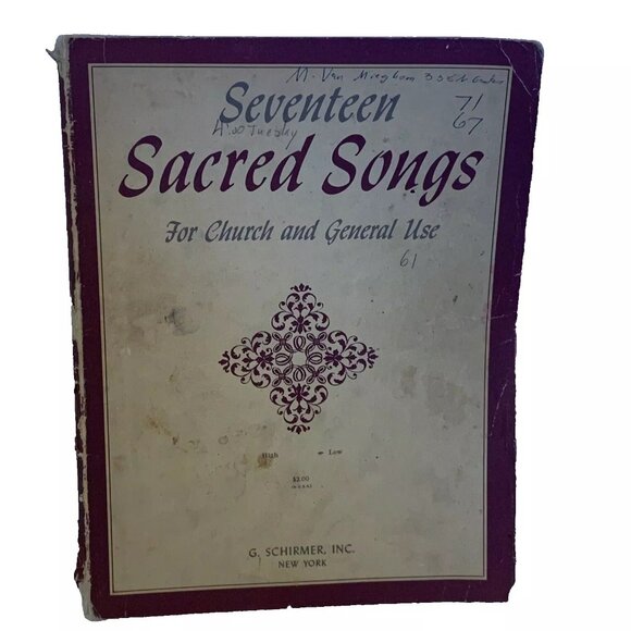 Seventeen Sacred Songs For Church And General Use, Low Voice, Schirmer - Picture 1 of 9